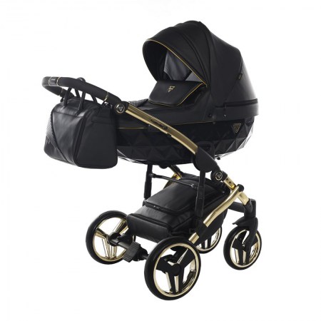 Junama Fluo line V2 diamond negro dorado carro de bebé   (1)